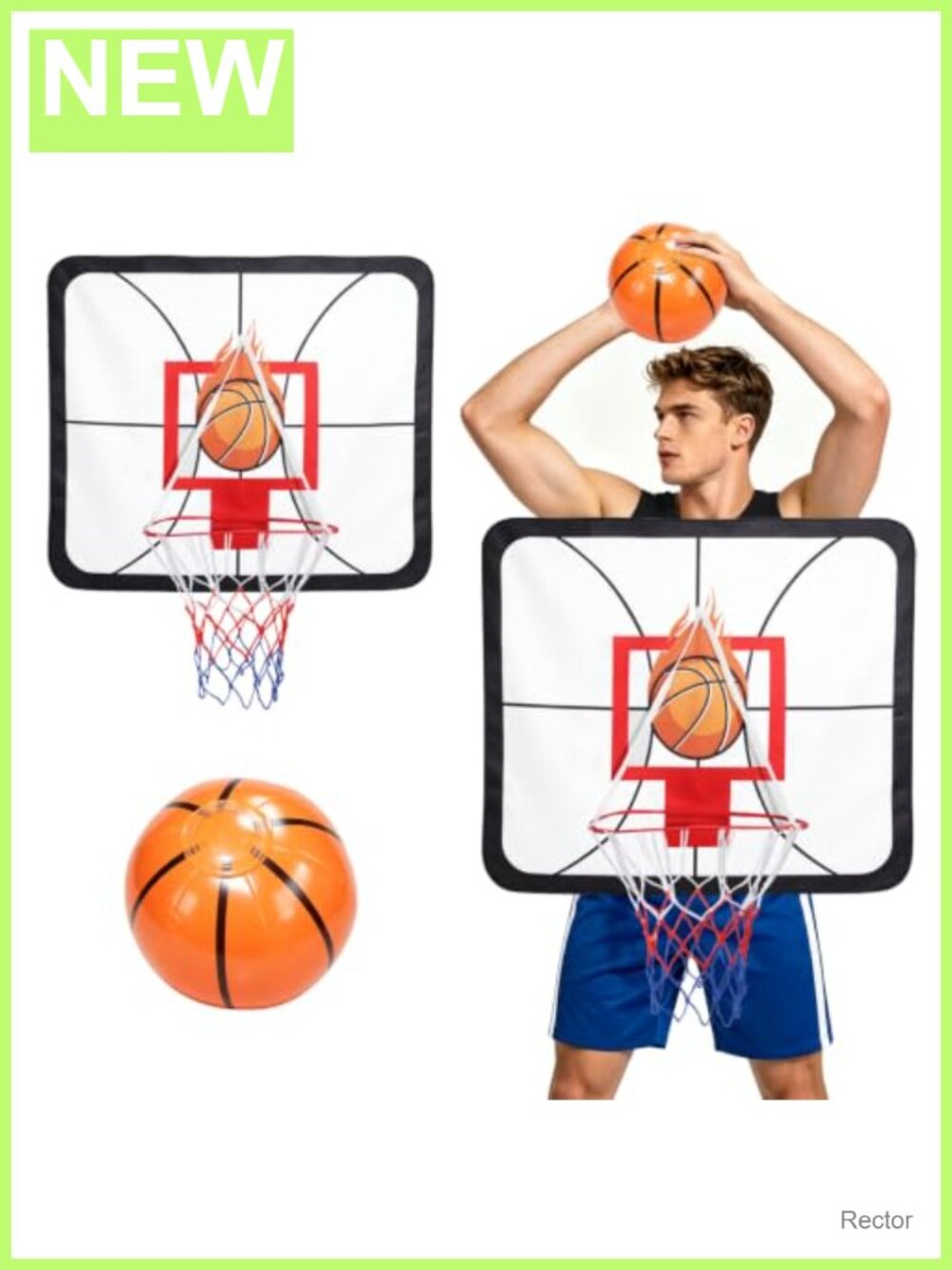 Basketball Hoop Costume with Inflatable Basketball for Adults